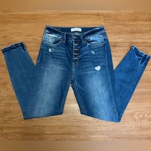 Flying Monkey Dark Blue Distressed Skinny Jeans